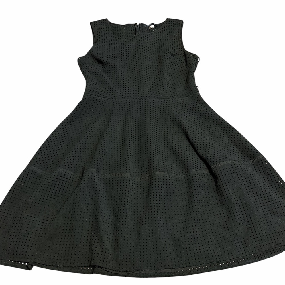 Tommy Hilfiger Deep Navy Blue Sleeveless A-Line Perforated Dress - Picture 6 of 6